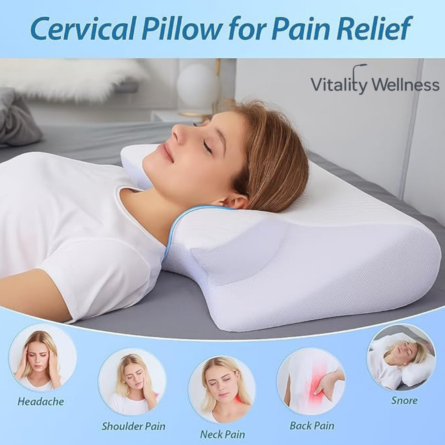 Vitality i Wellness™ Butterfly Pillow Orthopedic